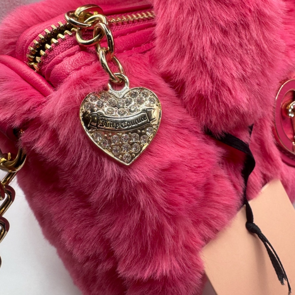 NWT Juicy Couture Pink Fuzzy Crossbody - Picture 2 of 11